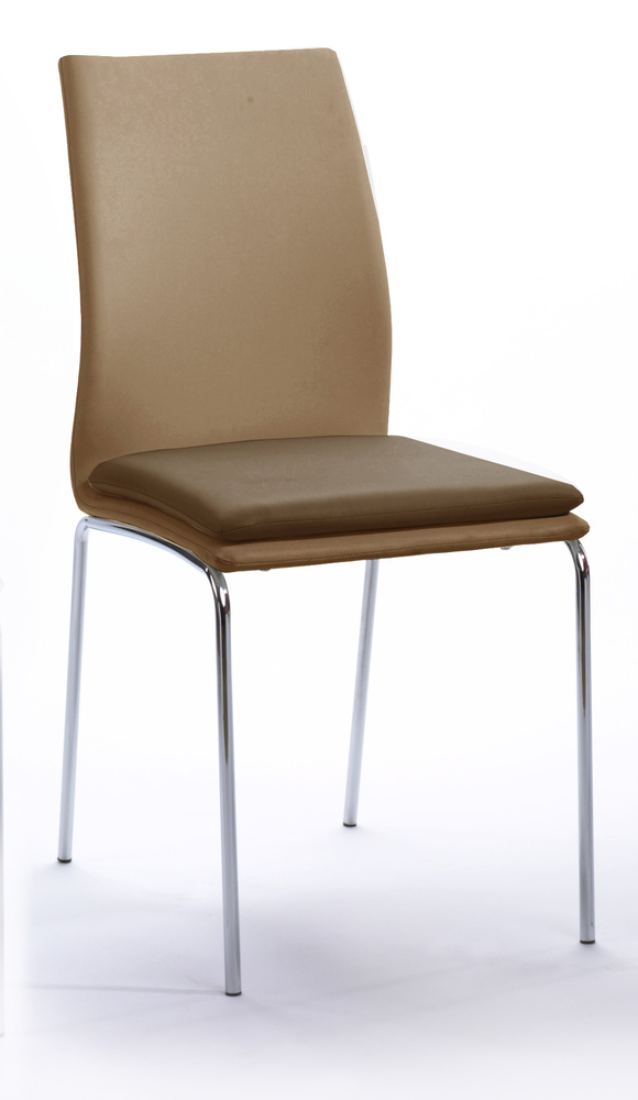 GREG 03 chair Metal chromed / AL lightbrown Seat AL mudd B 44, H 91, T 55 cm